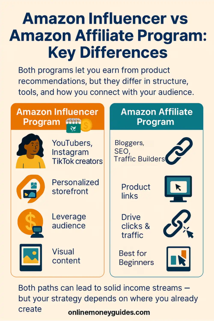 Amazon Influencer vs Affiliate Program