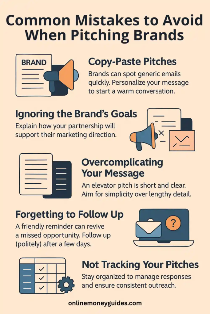 pitch to brands commpn mistakes